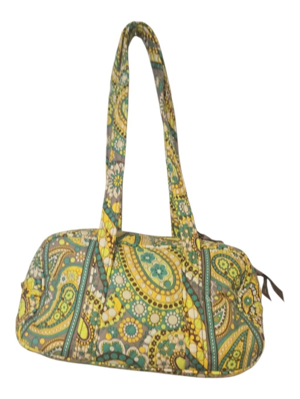 Vera Bradley Teal, Yellow & Gray Paisley Quilted Tote